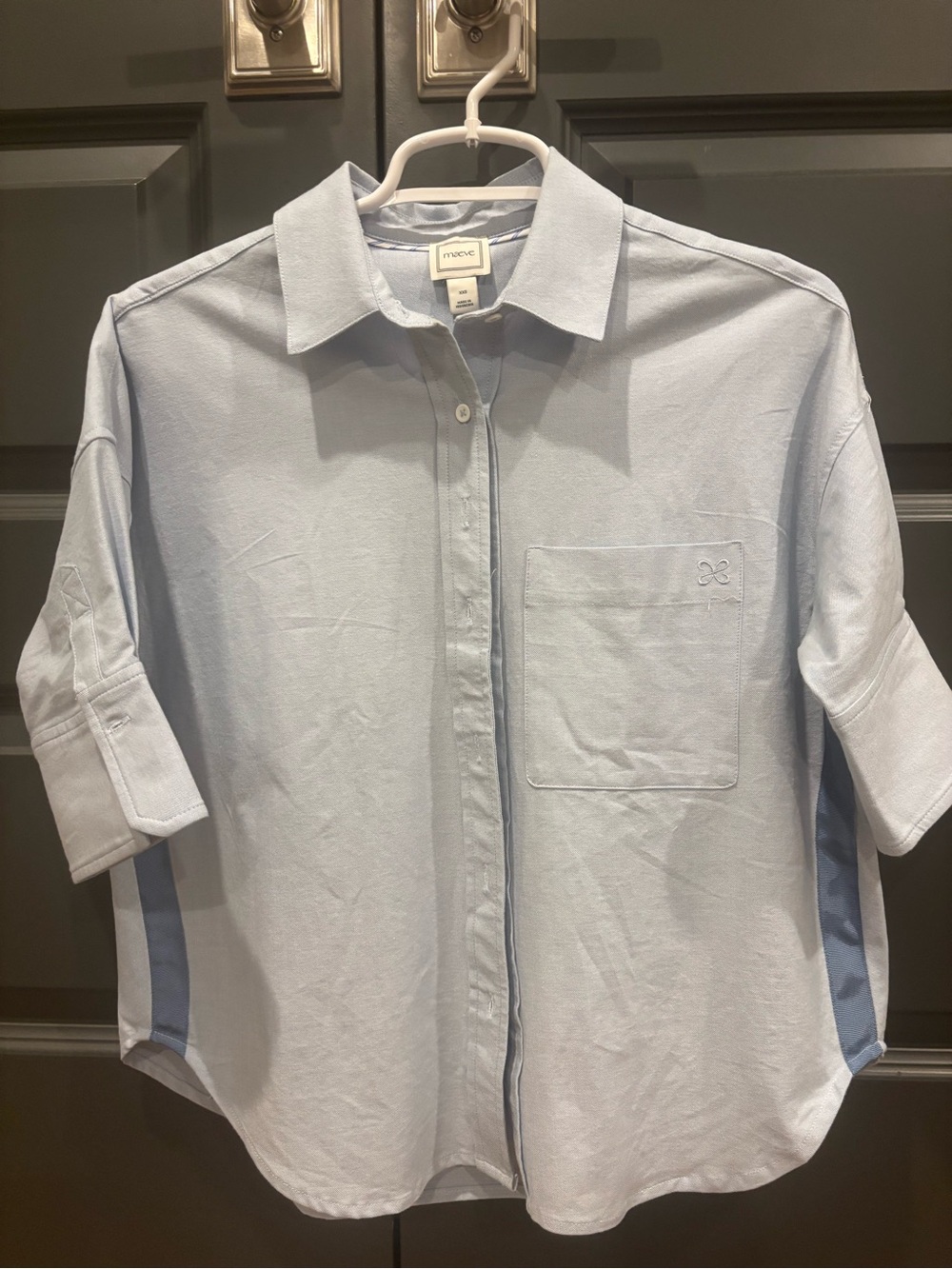 Maeve Mabel Boxy Oxford Shirt XXS in blue - Picture 3 of 5